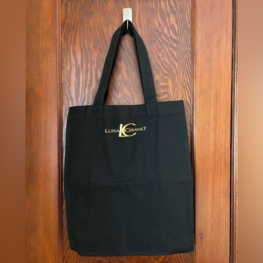 Black Canvas Luisa Cerano Logo Tote